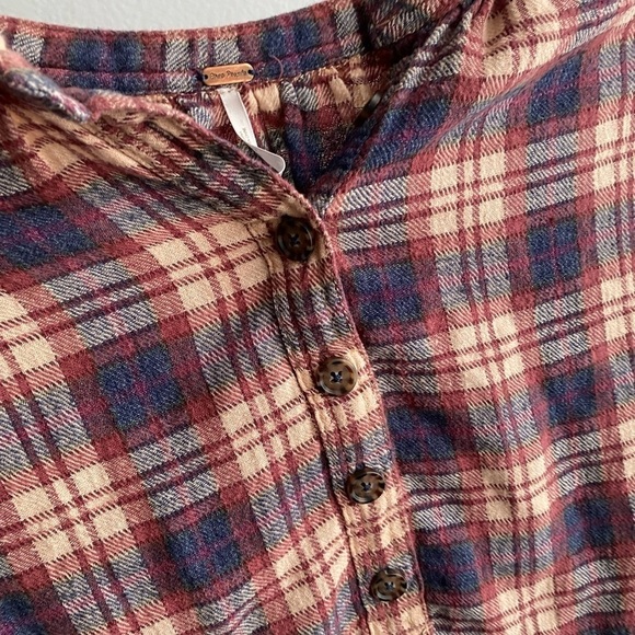Free People Northern Bound Button Down Plaid Blouse - Picture 6 of 7